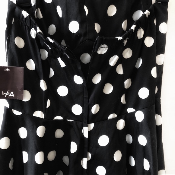 NWT Women’s retro blk/wht polka dot dress medium - Picture 3 of 7